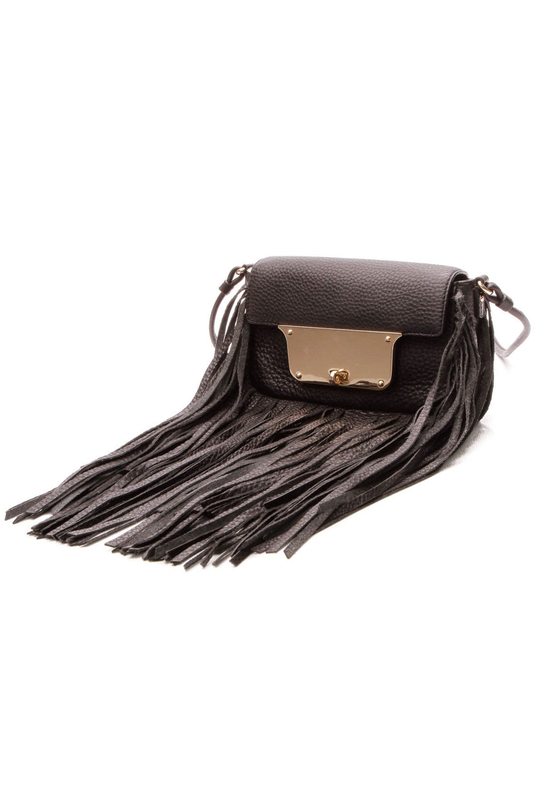 Isabella Fringe Crossbody Bag - Black