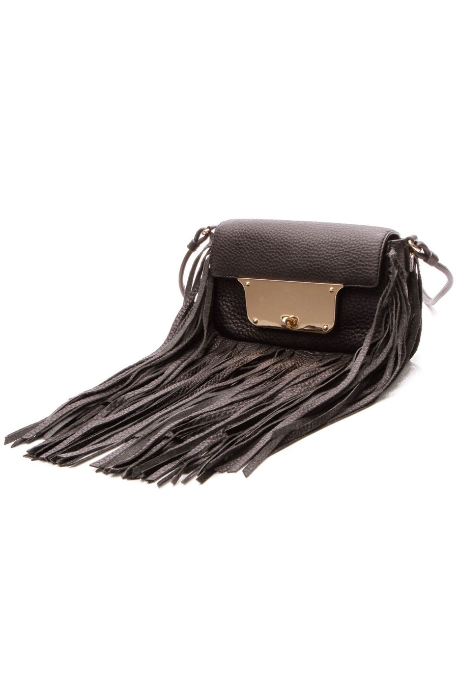 Isabella Fringe Crossbody Bag - Black