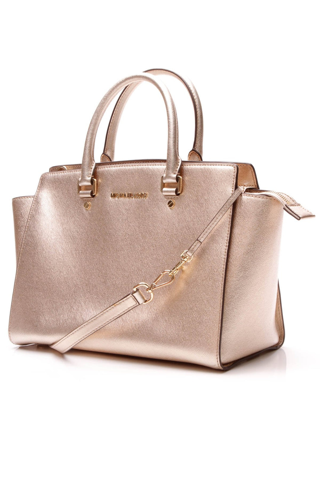Selma Large Satchel Bag - Gold