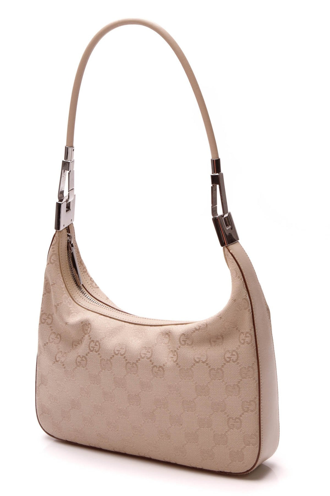 Small Hobo Bag - Beige Signature Canvas