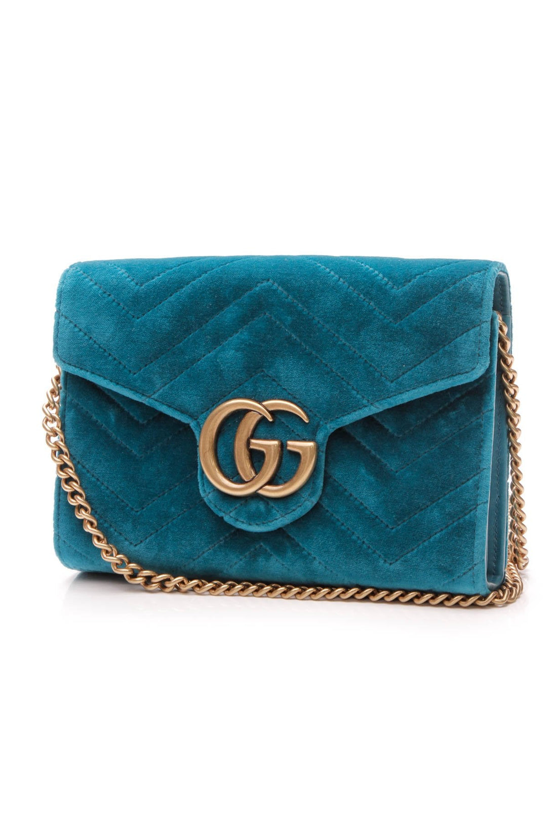 GG Marmont Chain Wallet Bag - Matelasse Velvet
