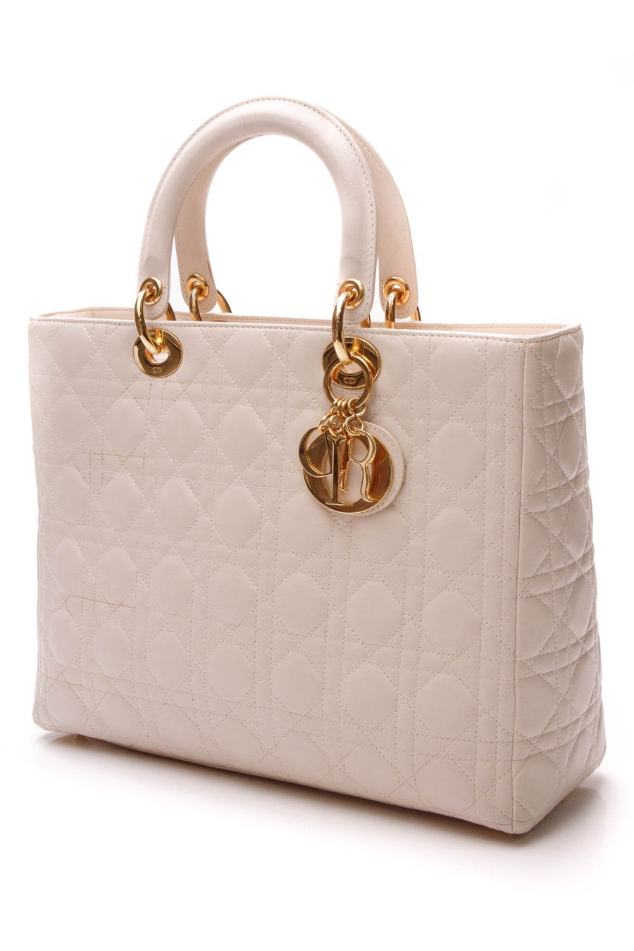 Cannage Large Lady Dior Bag - Ivory