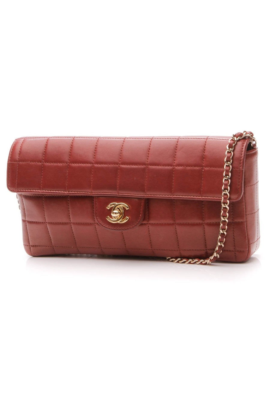 Chocolate Bar Flap Bag - Dark Red