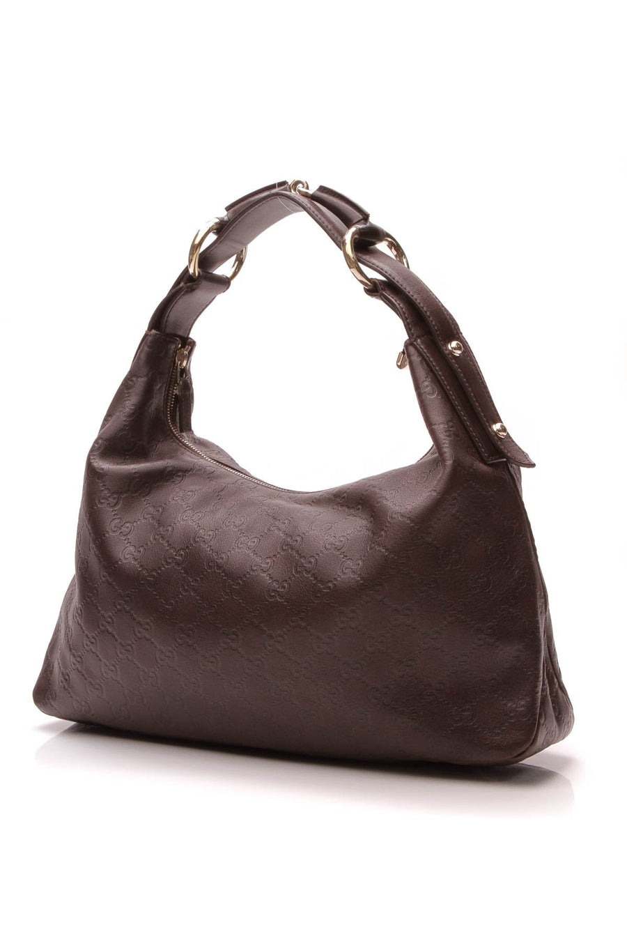 Horsebit Hobo Bag - Brown Guccissima