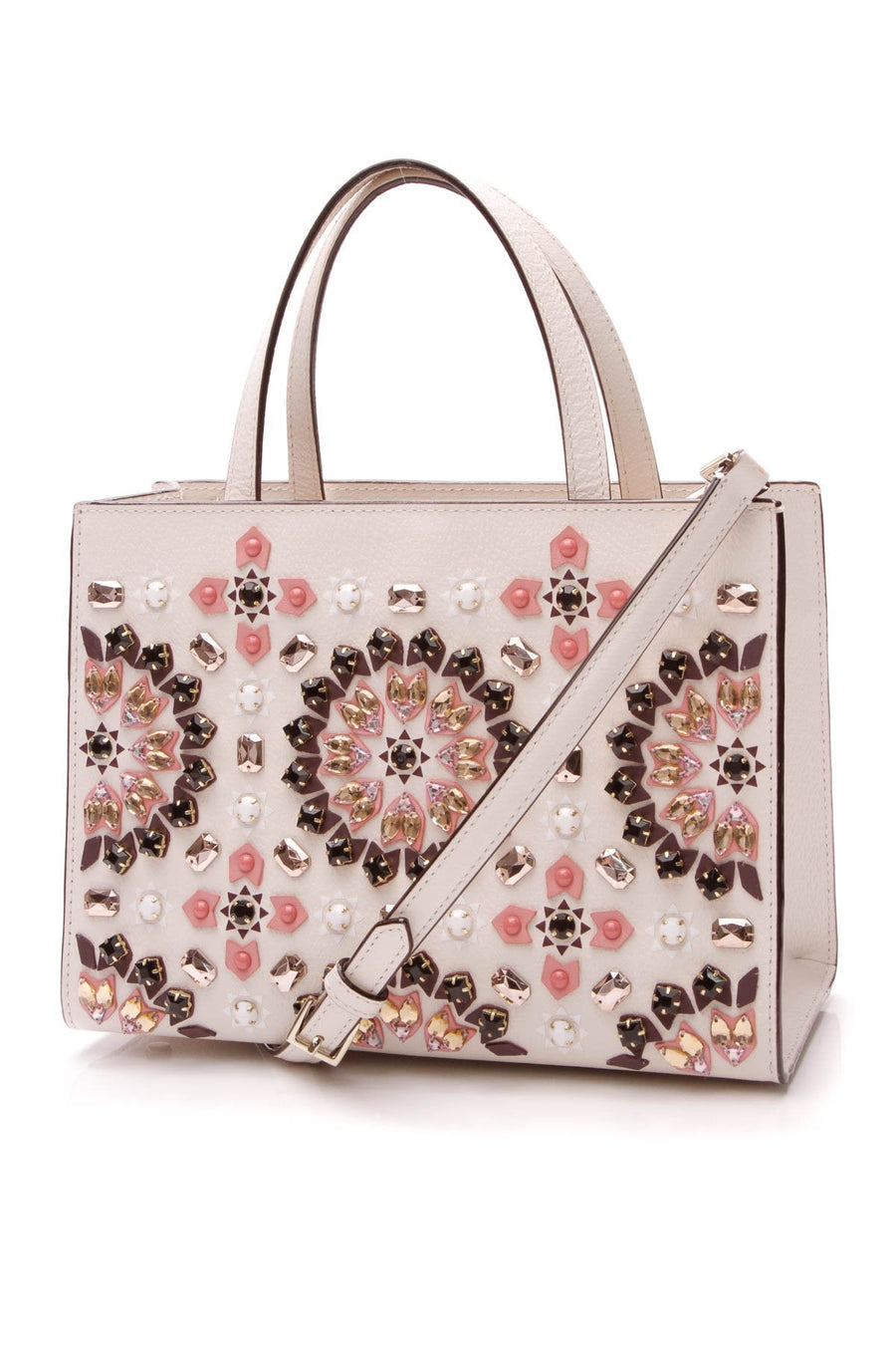 Thompson Street Sam Embellished Satchel Bag - Ivory