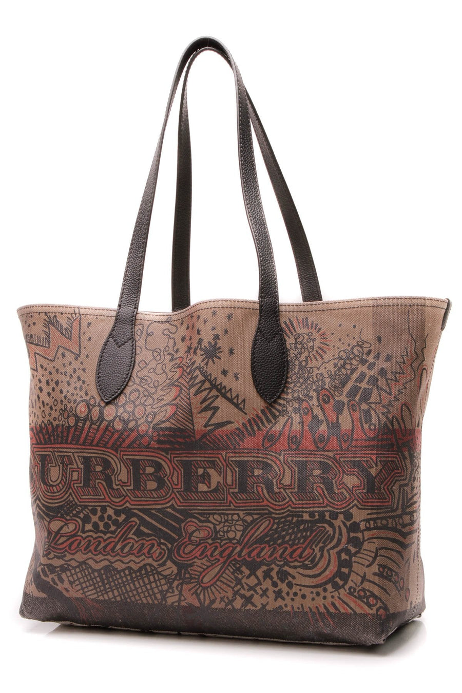 Doodle Reversible Tote Bag - Brown