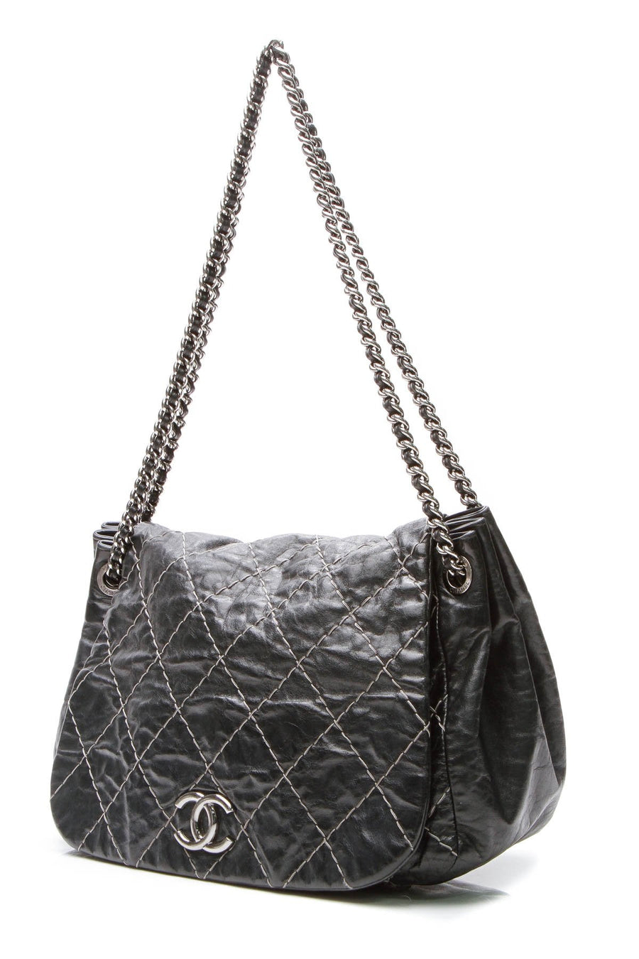 Ultimate Stitch Accordion Flap Bag - Black