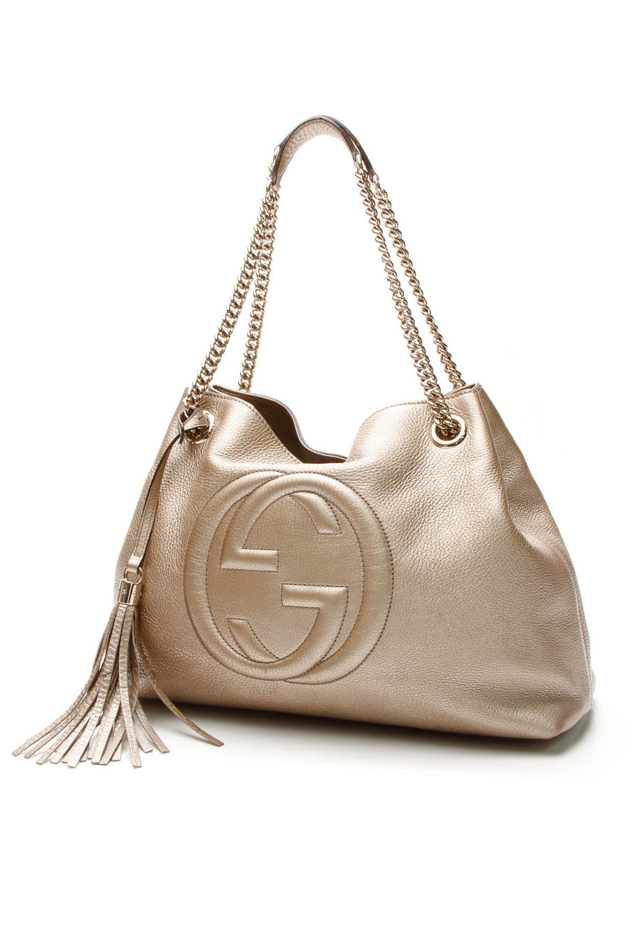 Soho Chain Tote Bag - Metallic Gold