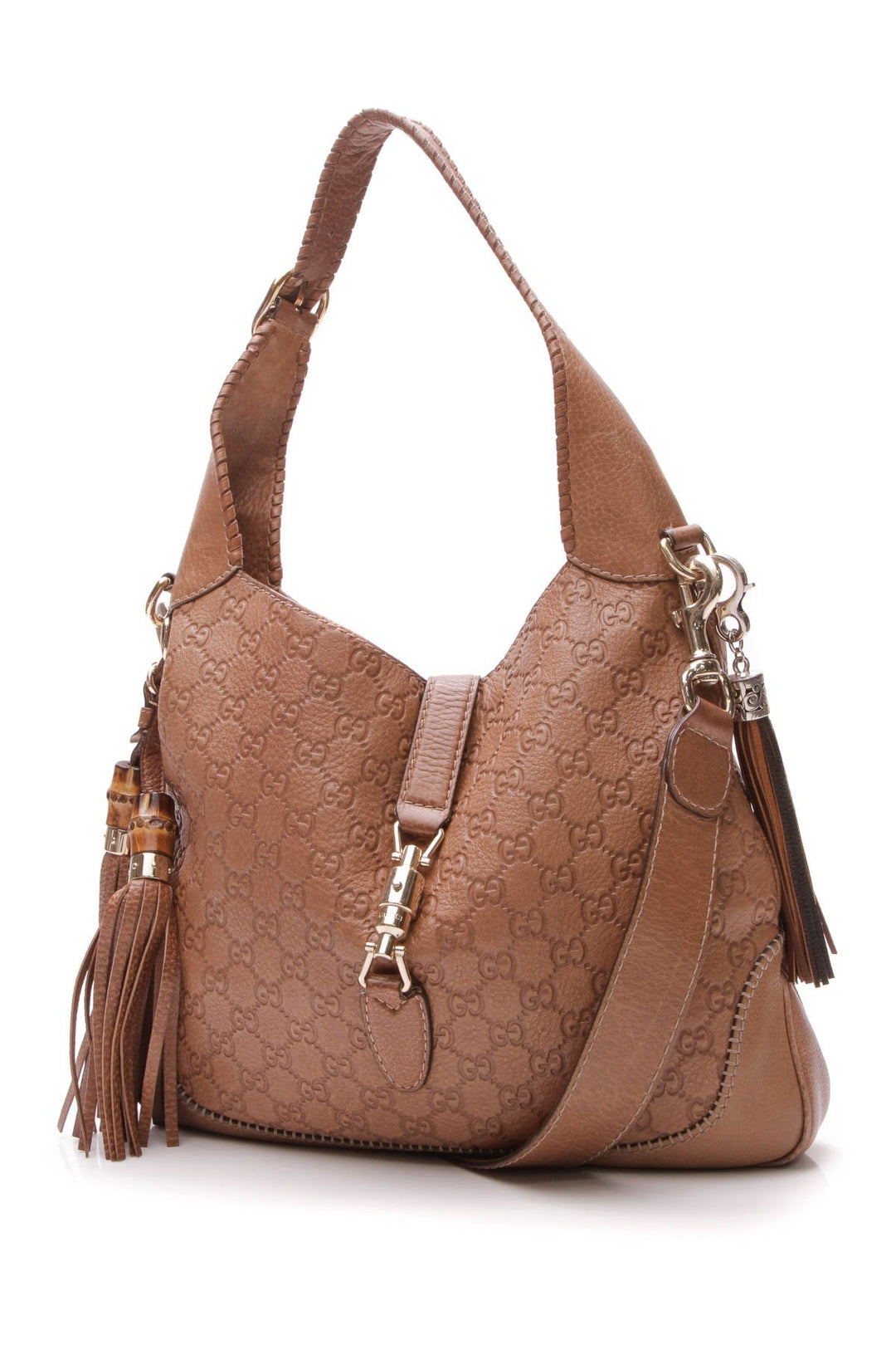 New Jackie Medium Hobo Bag - Brown Guccissima