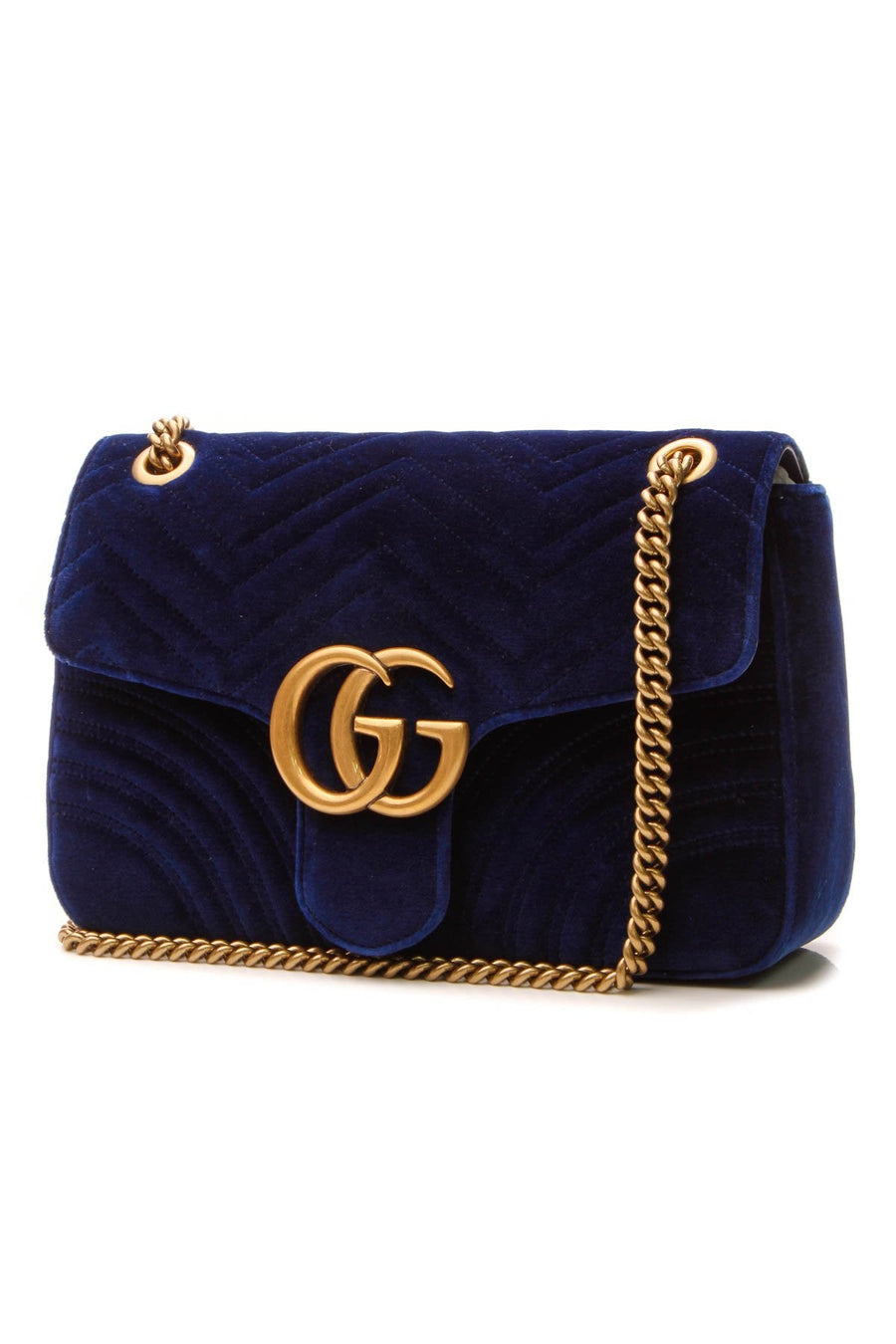 Velvet Marmont Medium Shoulder Bag - Cobalt Blue