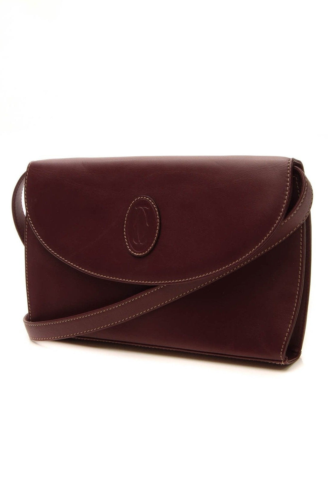 must de Cartier Convertible Clutch Bag - Burgundy
