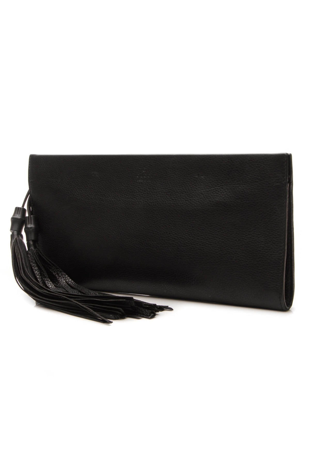 Nouveau Bamboo Tassel Clutch Bag - Black