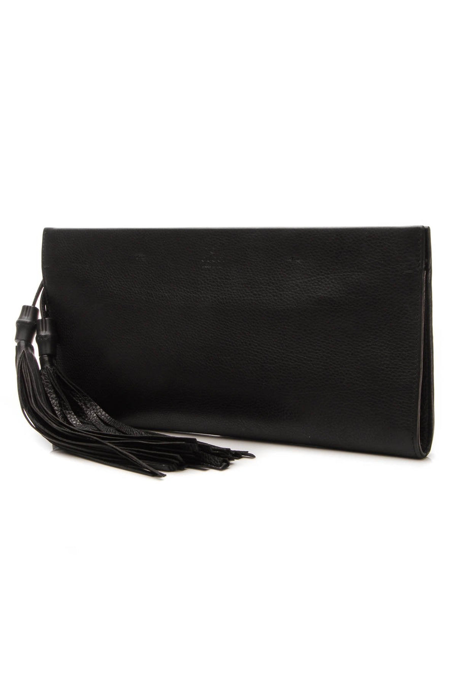 Nouveau Bamboo Tassel Clutch Bag - Black