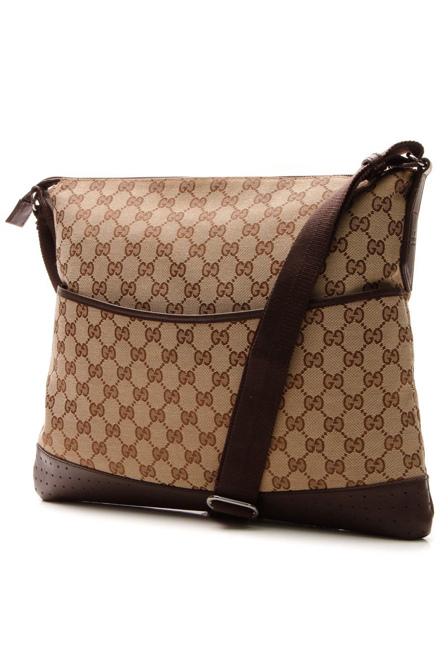 Perforated Large Messenger Bag - Signature Canvas
