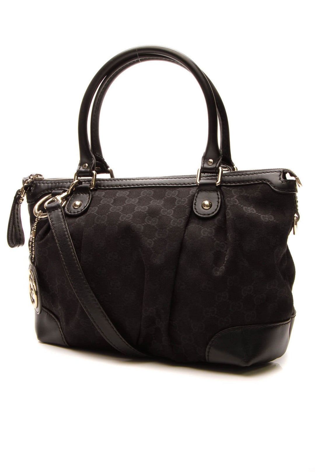 Sukey Small Top Handle Bag - Black Signature Canvas