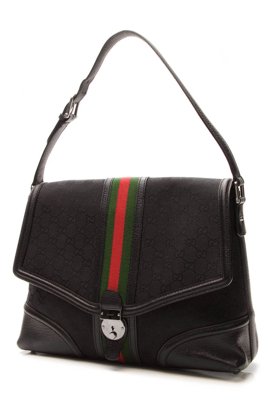 Web Treasure Shoulder Bag - Black Signature Canvas