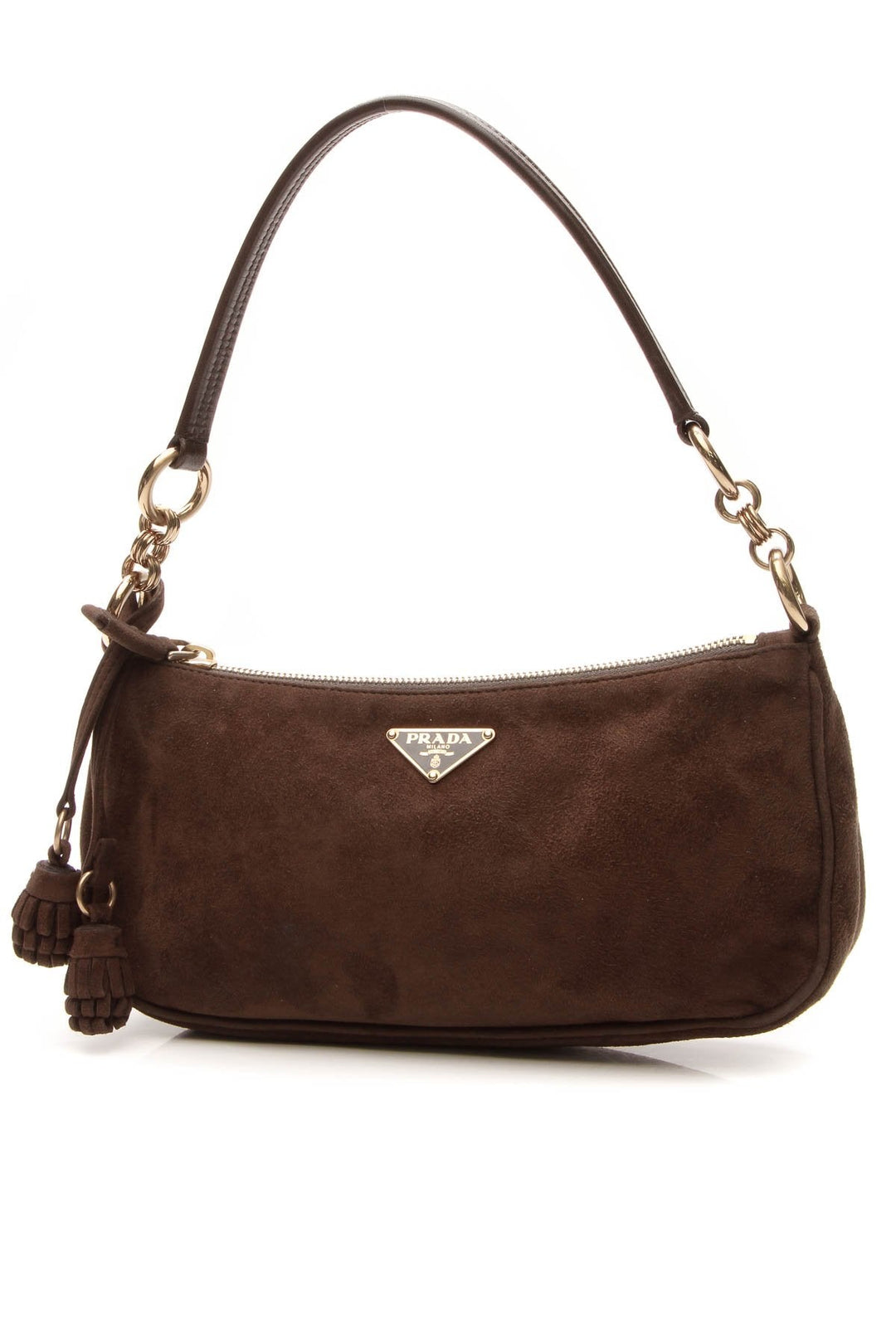 Tassel Pochette Bag - Brown