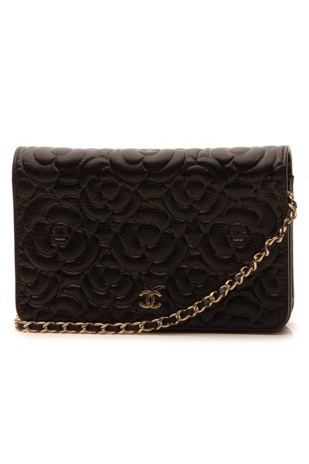 Camellia Embossed WOC Bag - Black