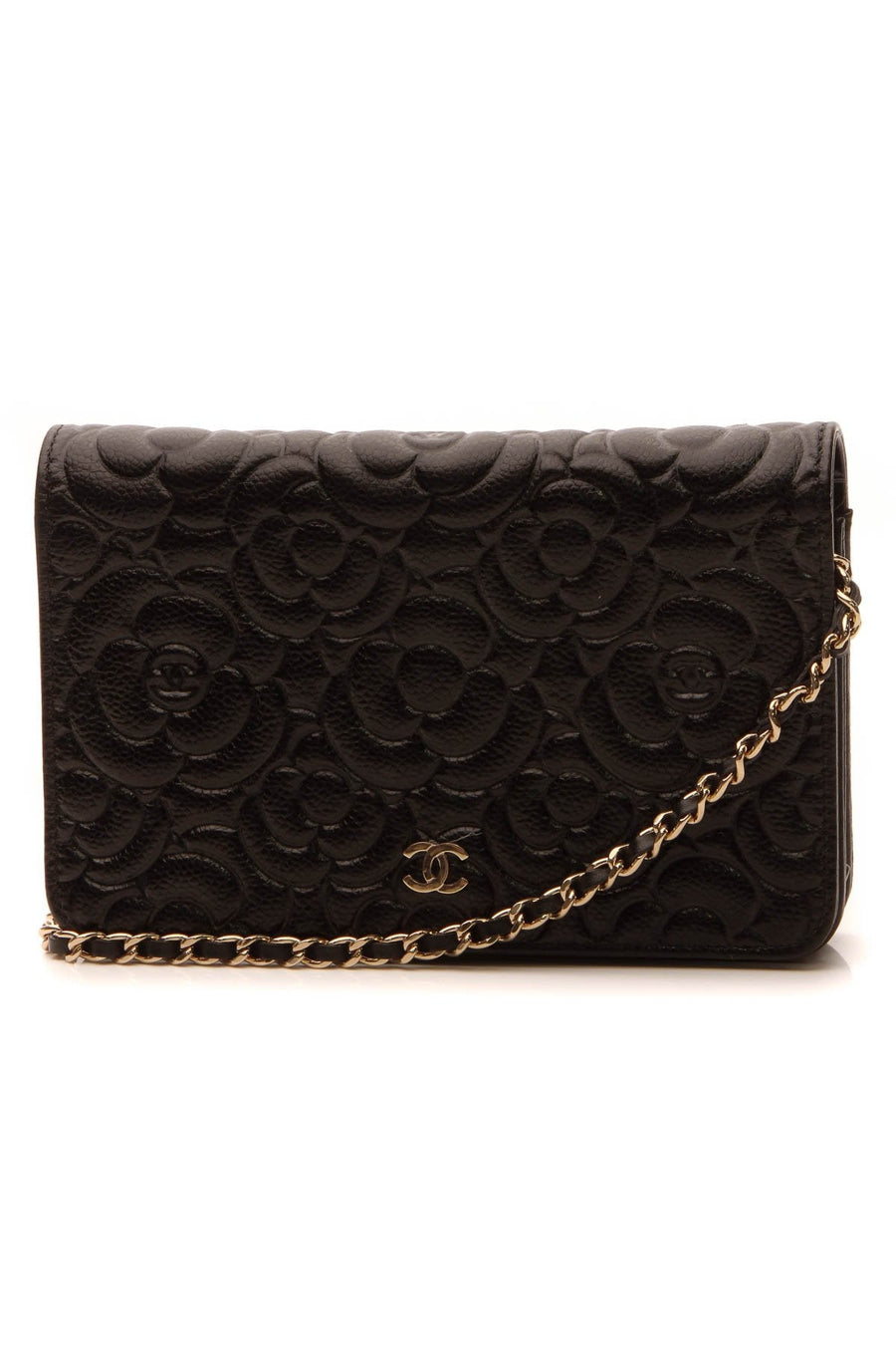 Camellia Embossed WOC Bag - Black