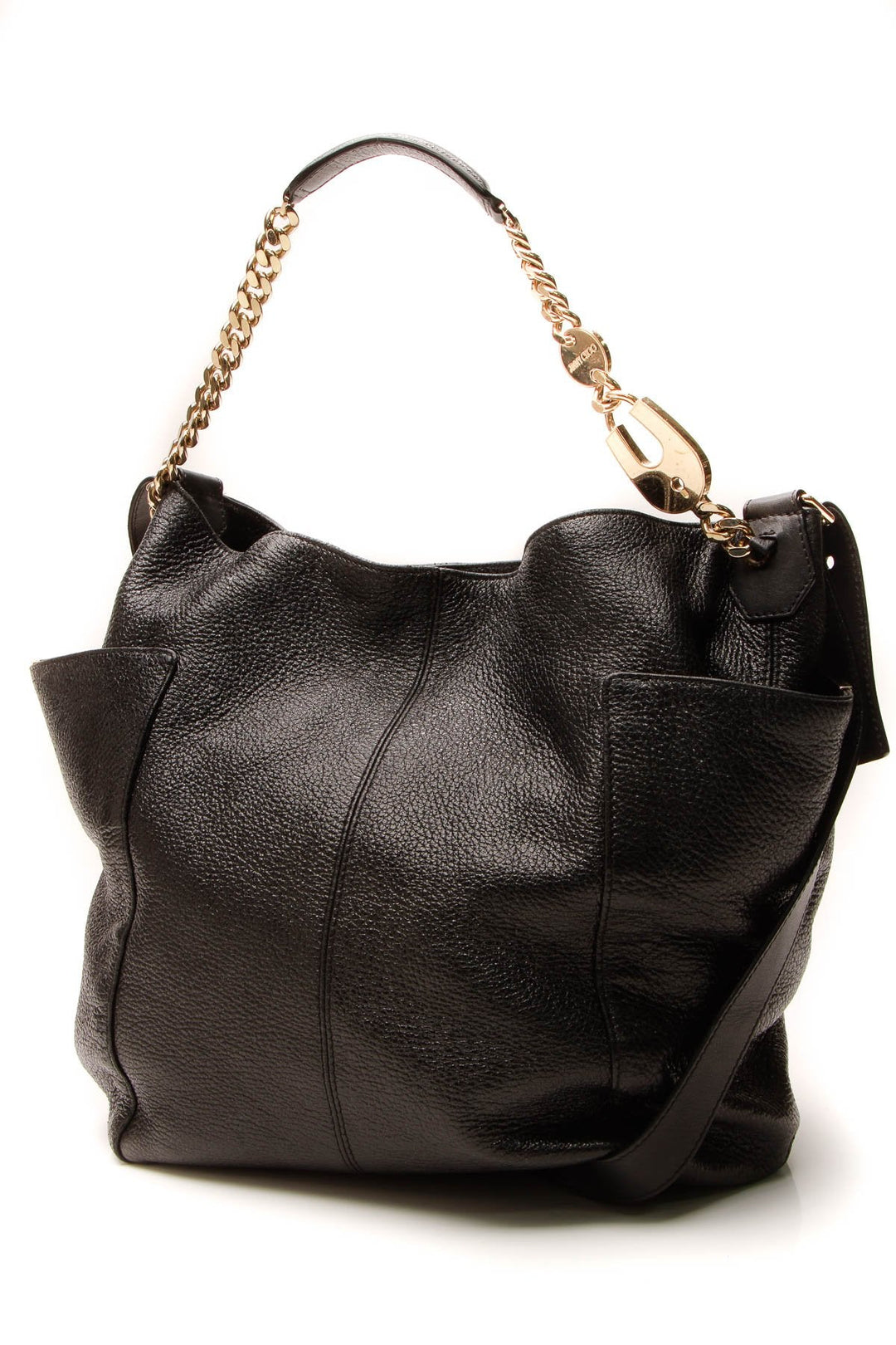 Chain Hobo Bag - Metallic Black