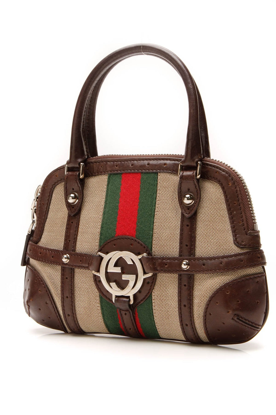 Reigns Web Small Top Handle Bag - Beige/Brown