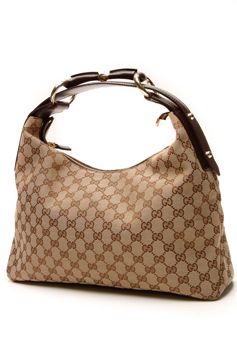 Horsebit Medium Hobo Bag - Signature Canvas/Brown