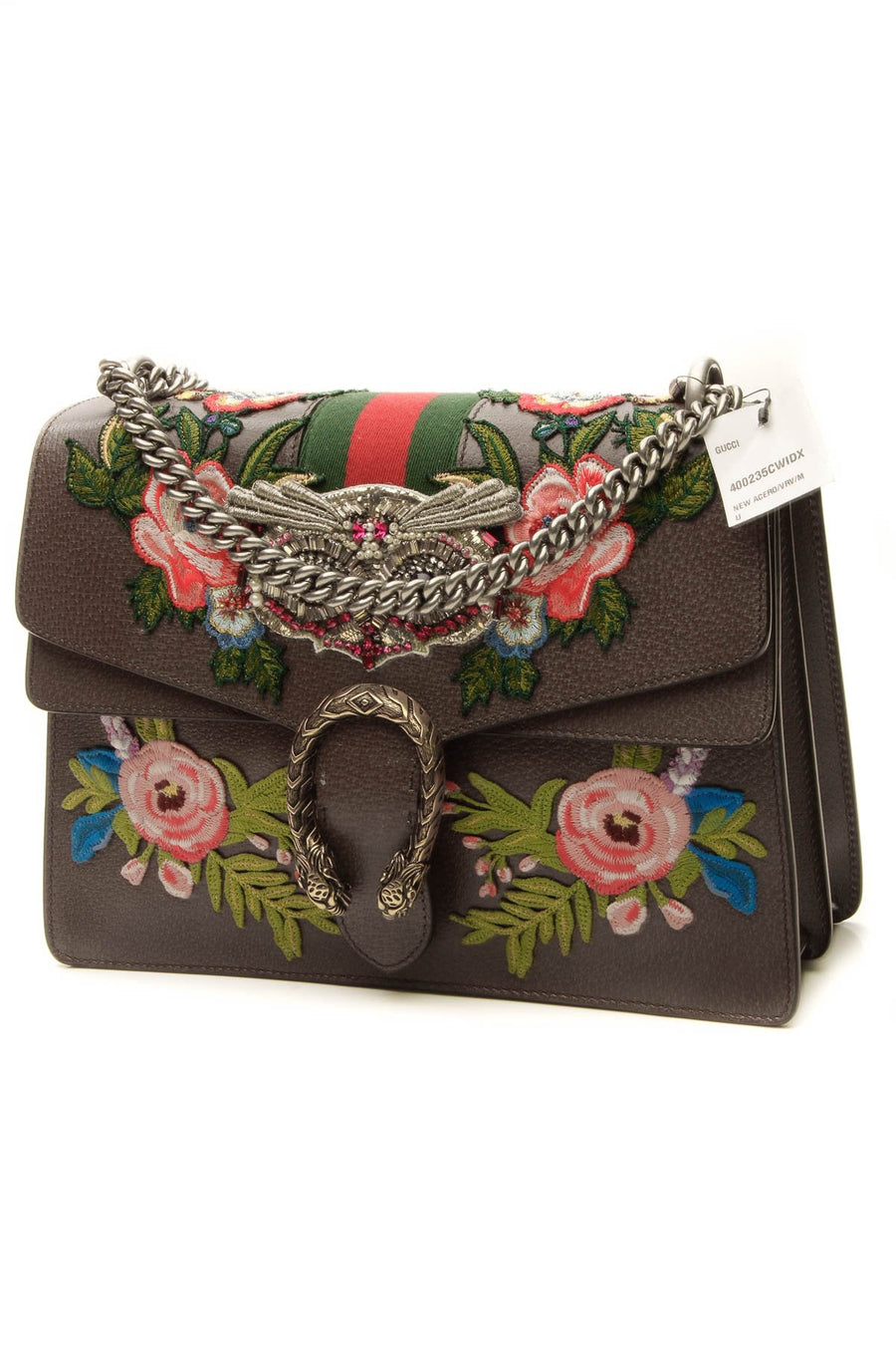 Embroidered Owl Dionysus Medium Shoulder Bag - Brown