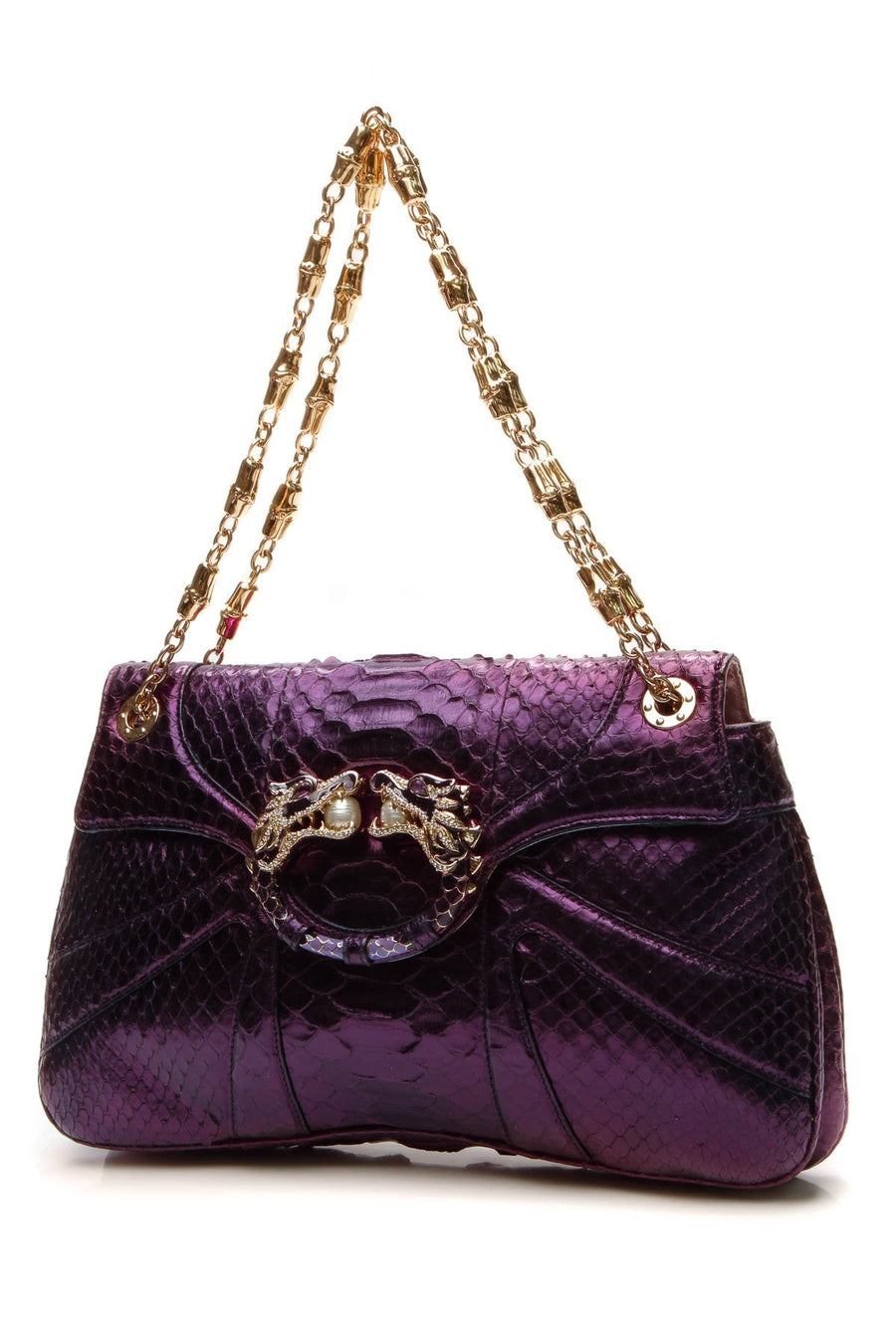 Tom Ford Python Dragon Bag - Metallic Purple