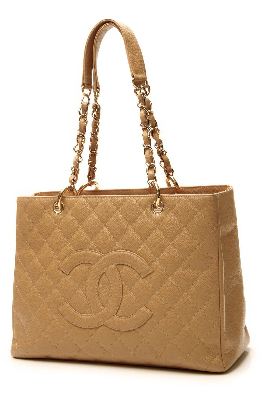 GST Grand Shopping Tote Bag - Tan Caviar
