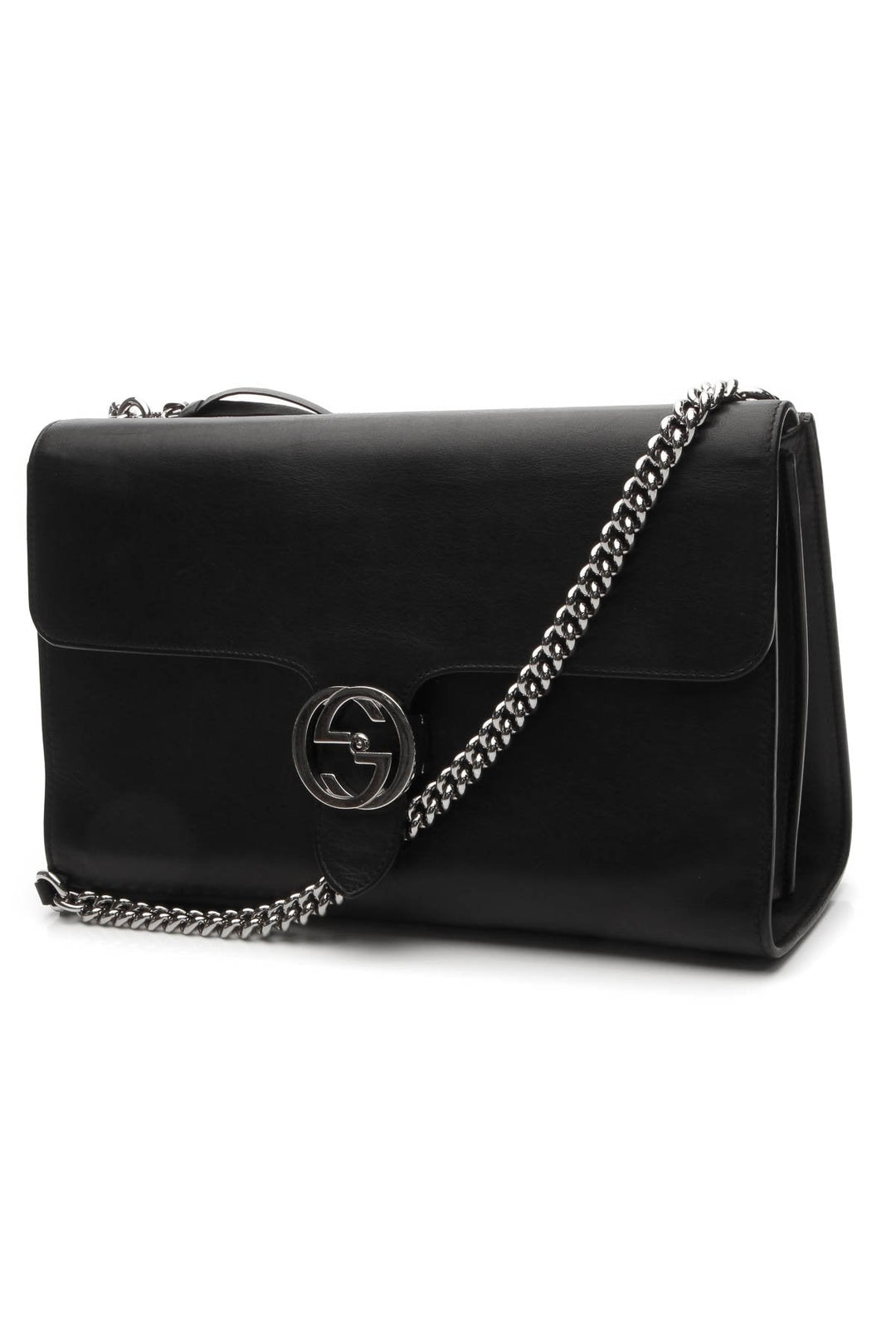 Interlocking GG Shoulder Bag - Black