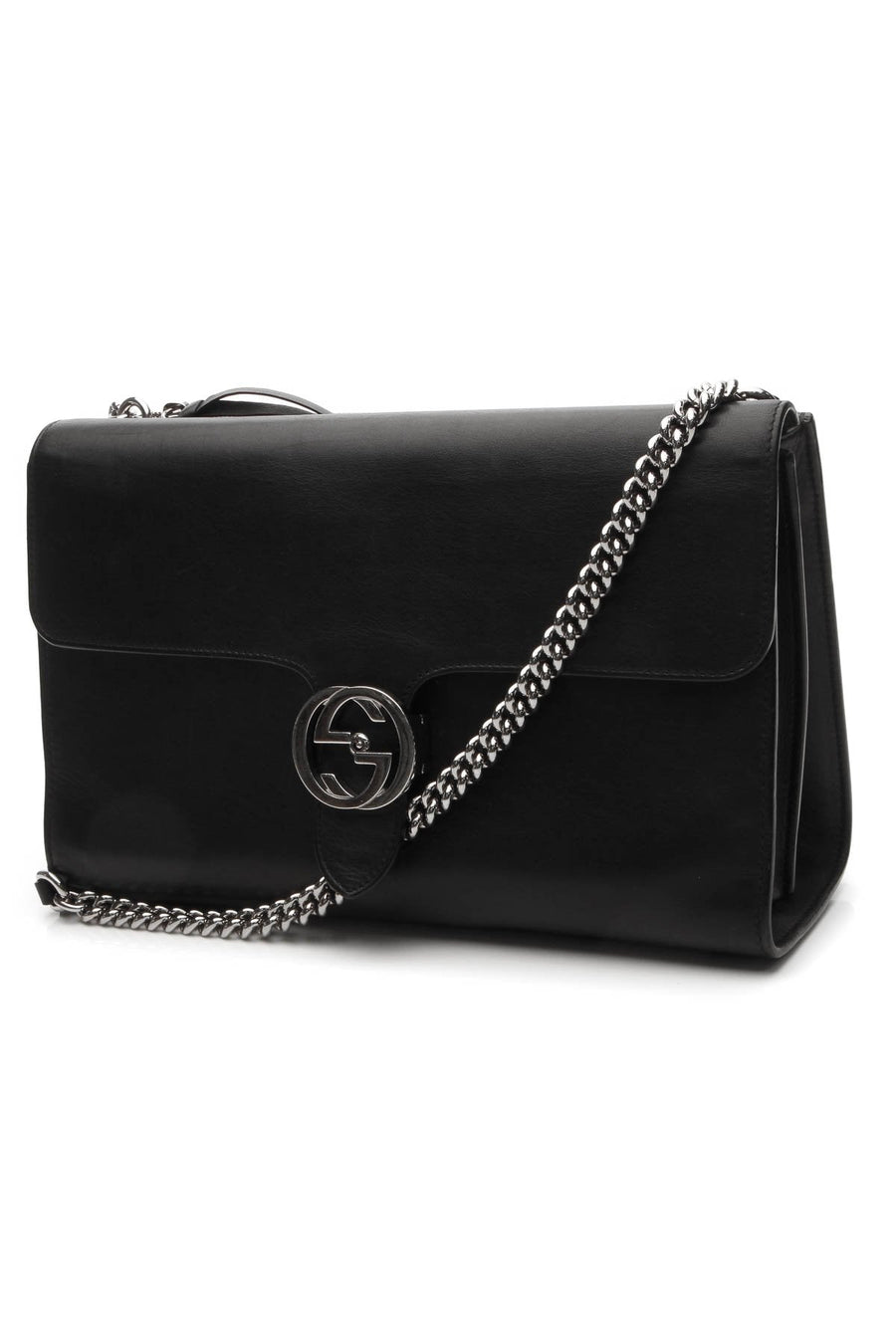 Interlocking GG Shoulder Bag - Black