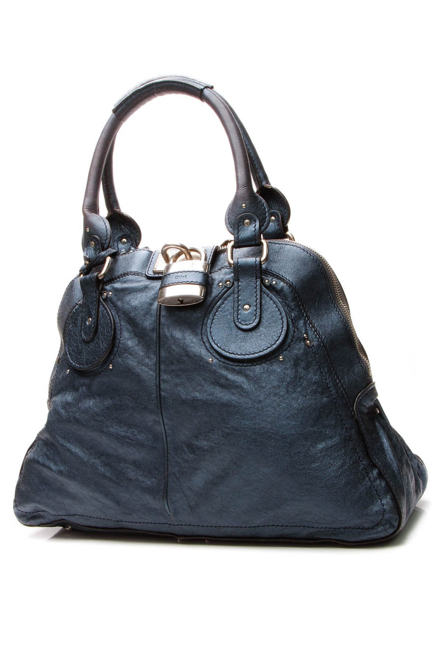 Large Dome Paddington Bag - Metallic Blue