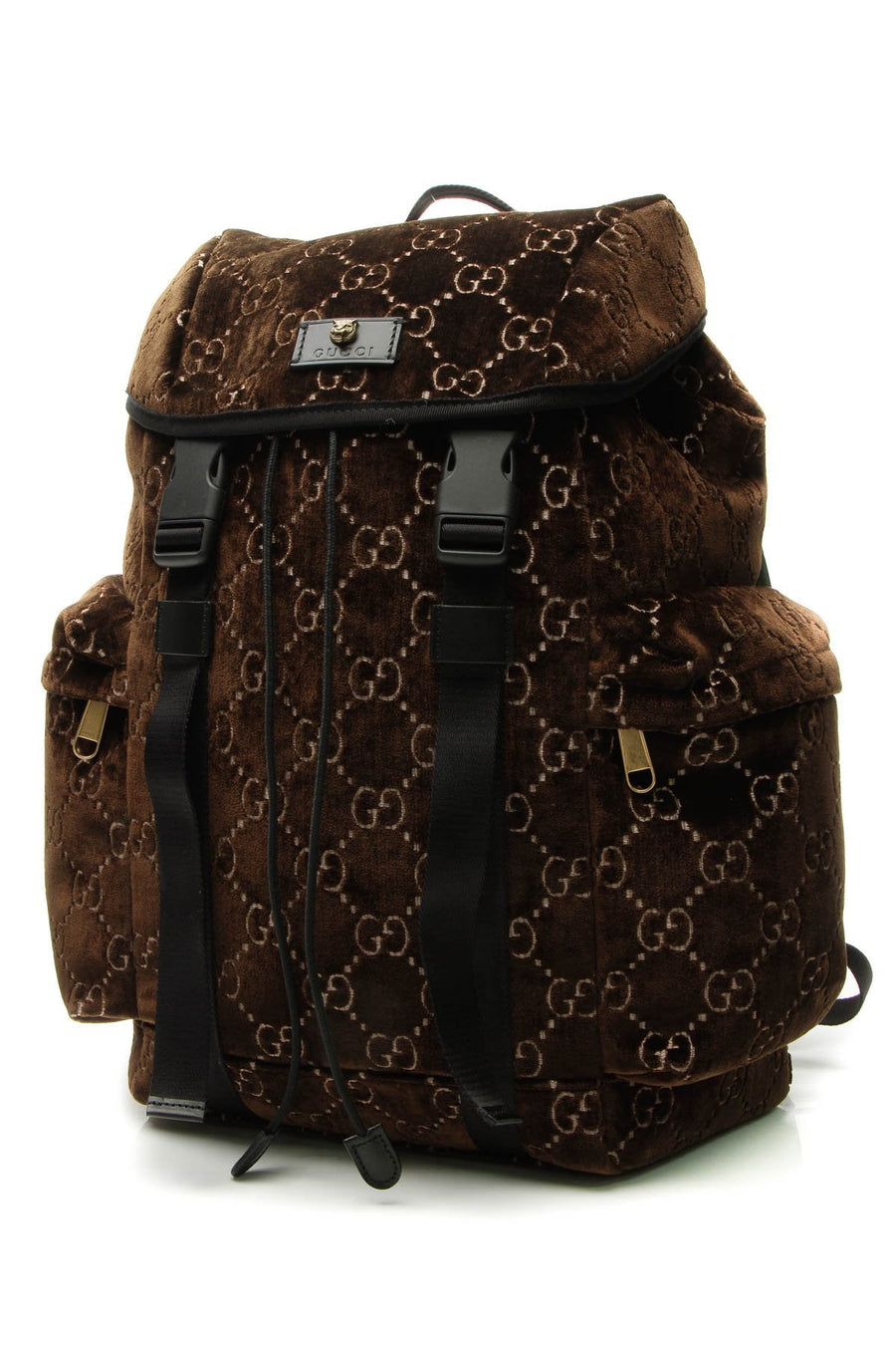 GG Medium Backpack - Brown GG Velvet
