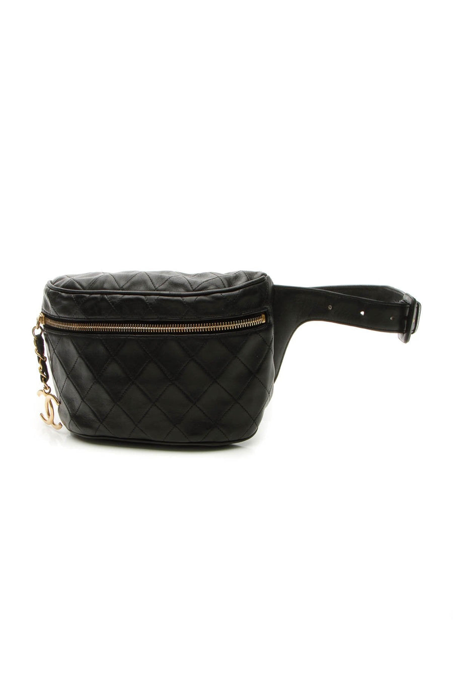 Vintage Quilted Belt Bag - Black