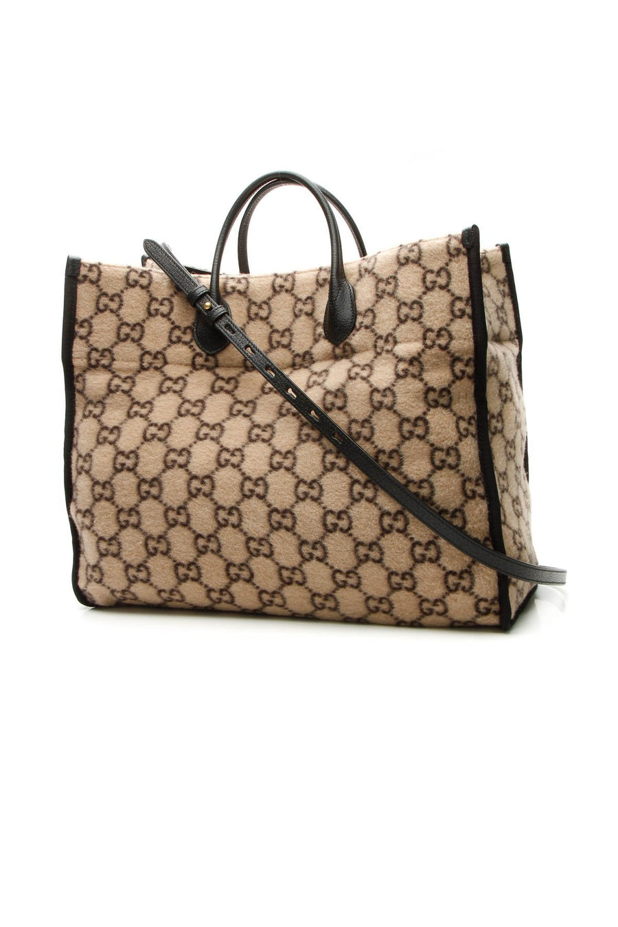 Wool Tote Bag - Beige/Ebony