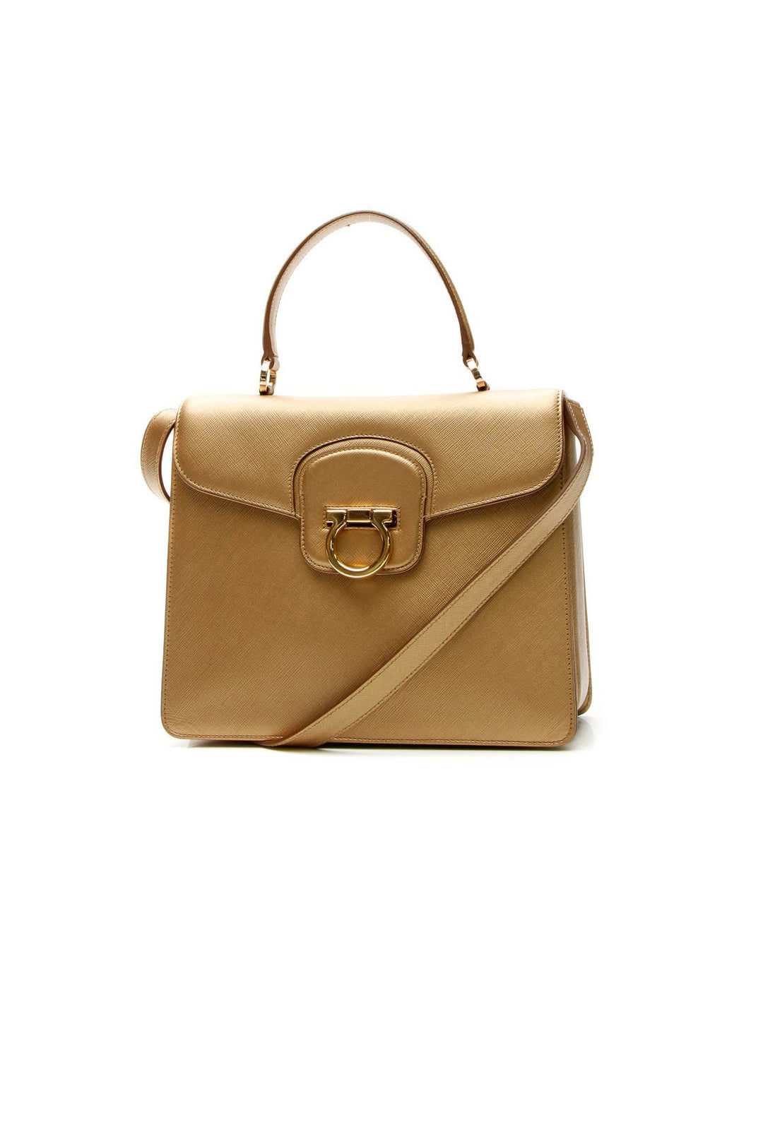 Gancini Top Handle Tote Bag - Gold