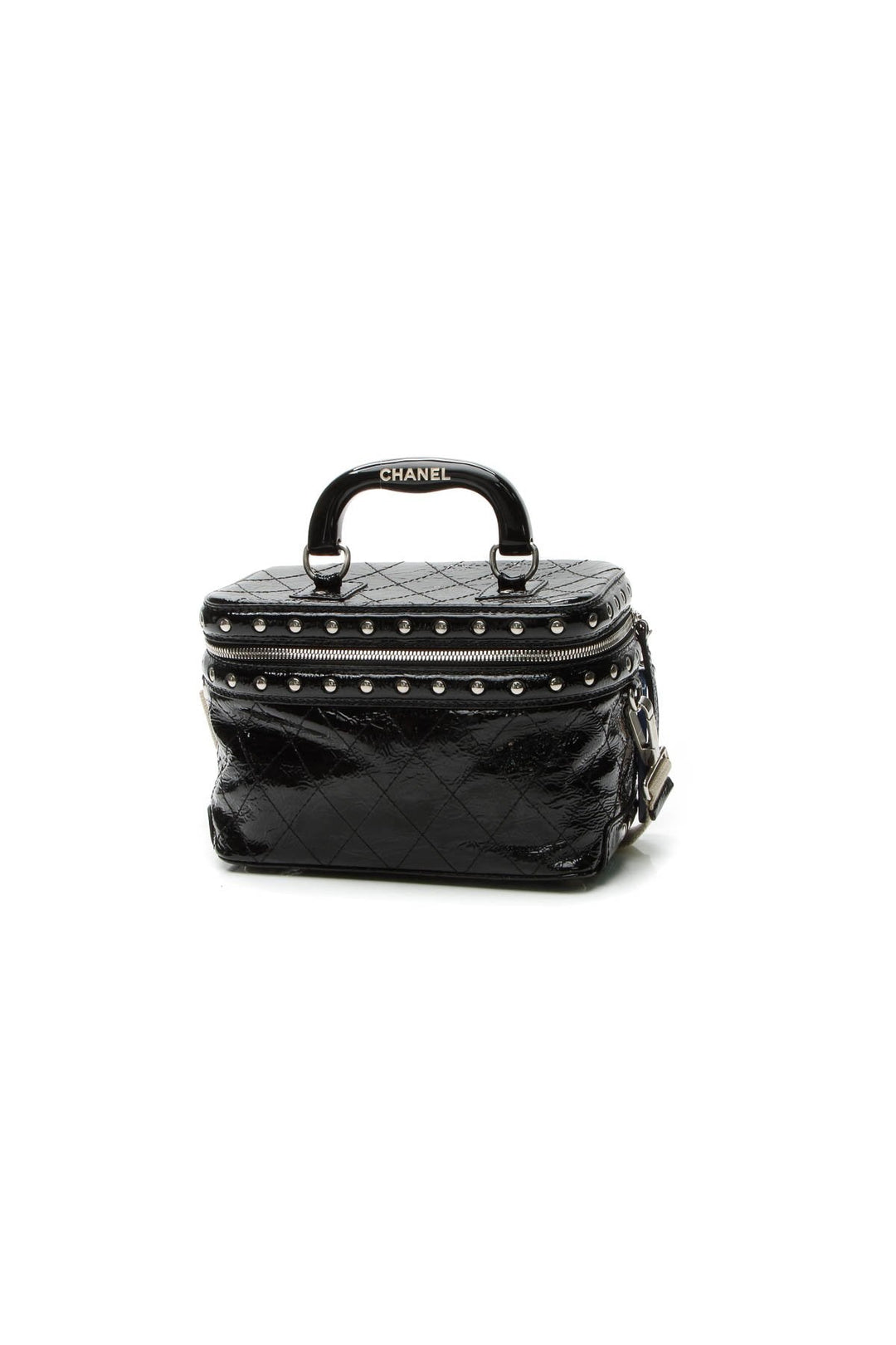 Studded Train Case Bag - Black