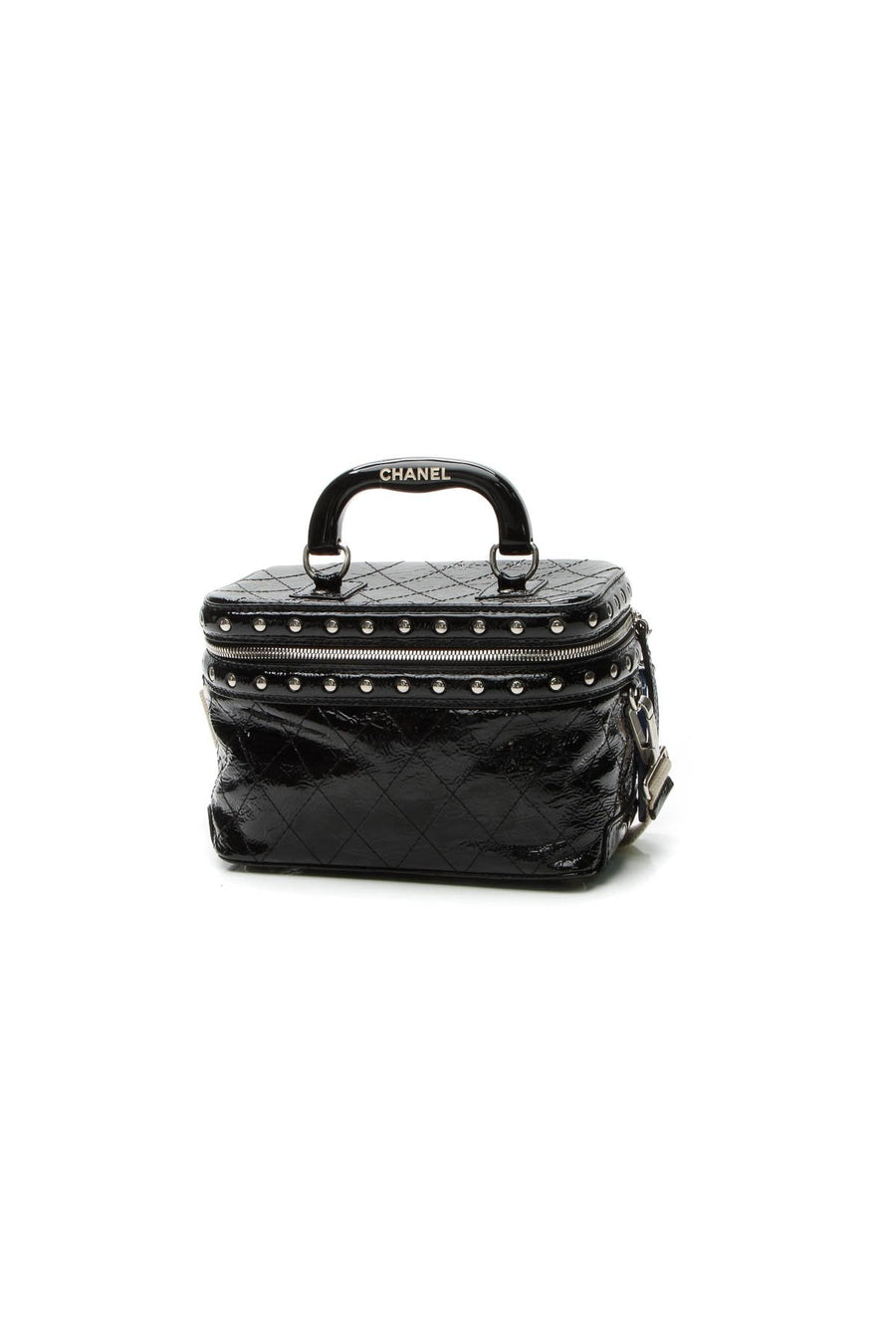 Studded Train Case Bag - Black