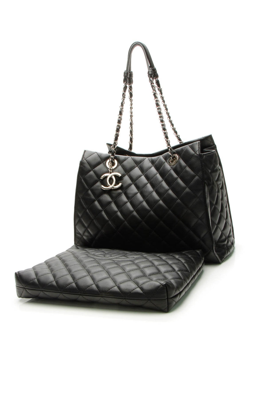 Quilted Tote Bag - Black