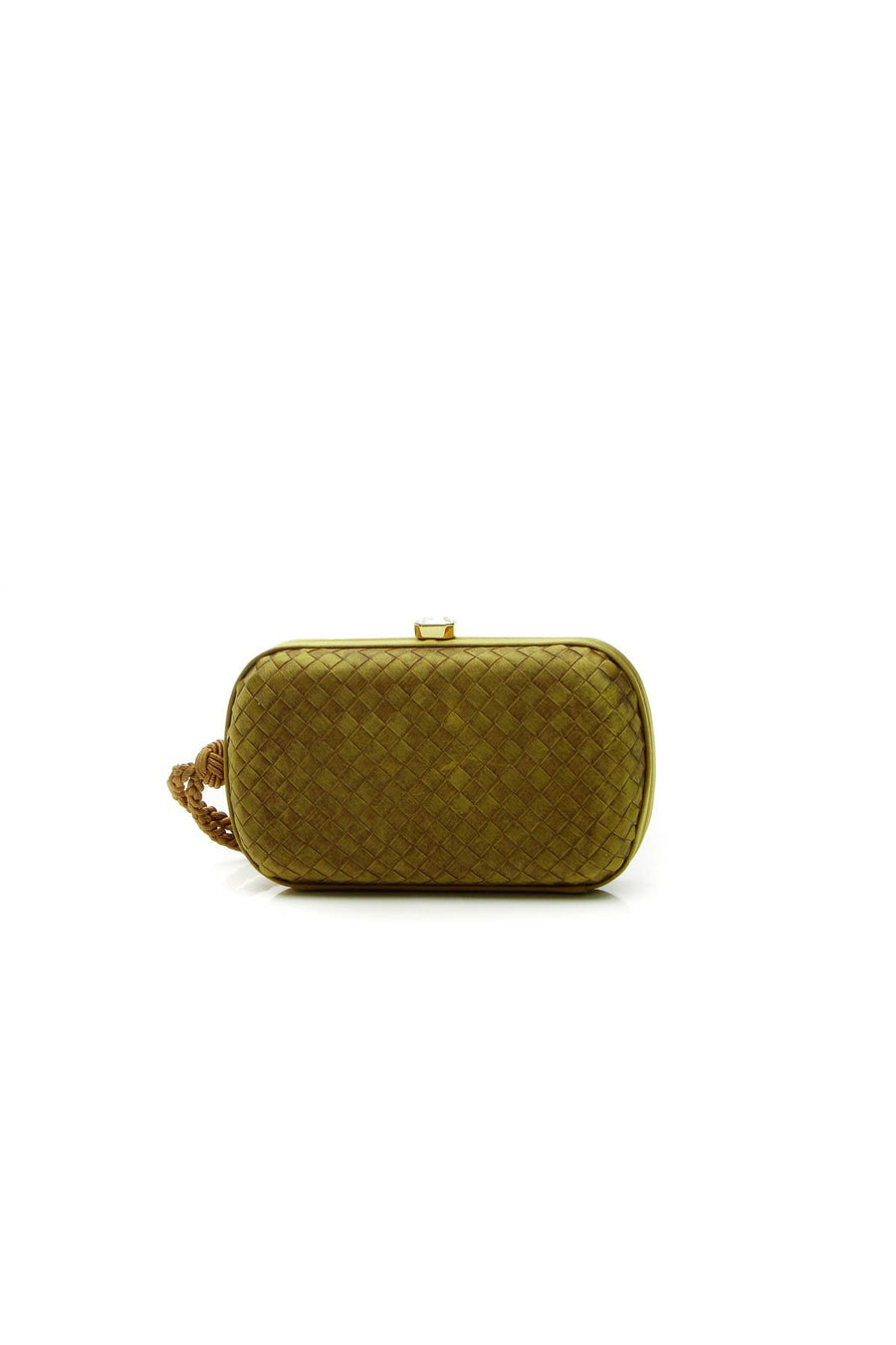 Intrecciato Tassel Clutch - Olive Green