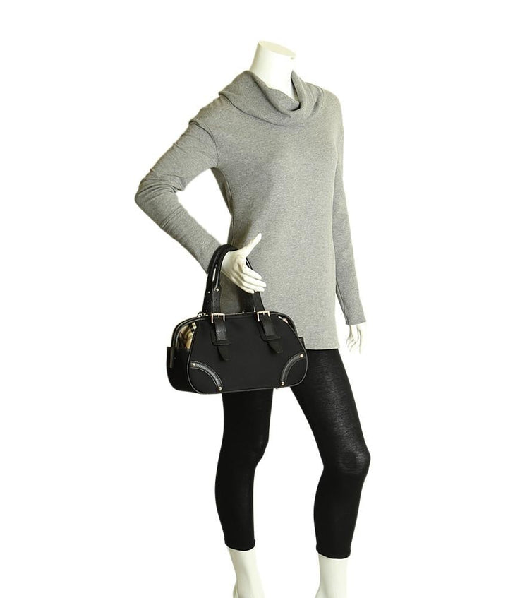 Burbe**y Nova Check Black Satchel Bag