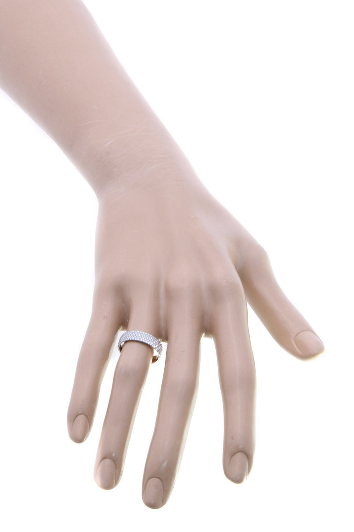 Diamond Five-Row Metro Ring - White Gold Size 5.5