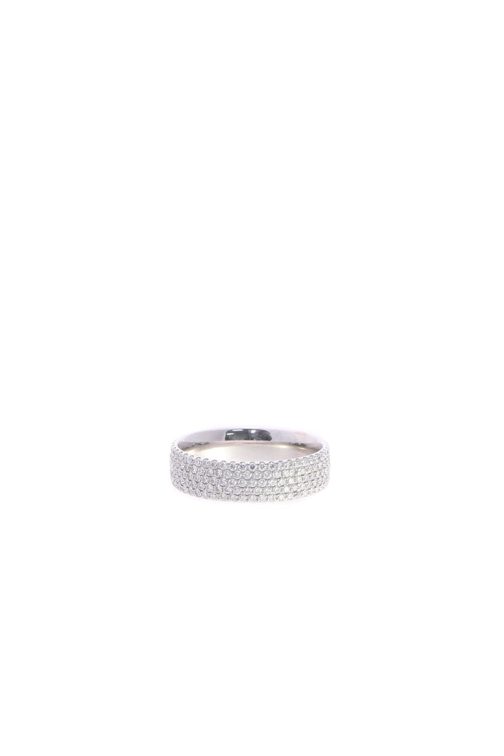 Diamond Five-Row Metro Ring - White Gold Size 5.5