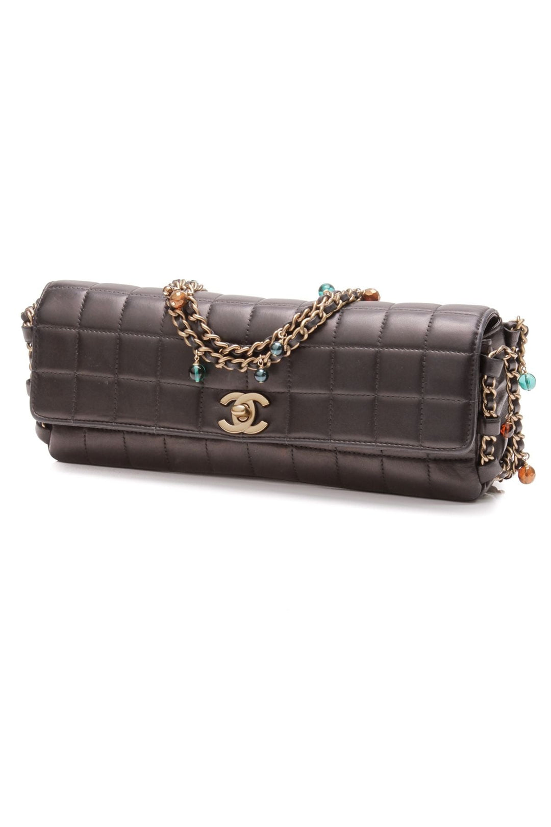Gripoix Chain East/West Flap Bag - Black
