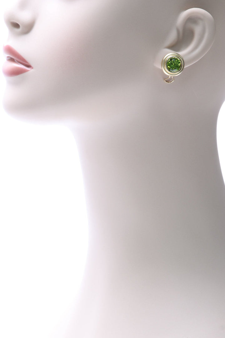 Peridot Estate Earrings - Yellow Gold