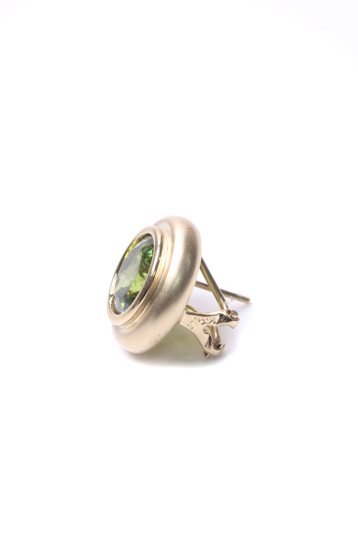 Peridot Estate Earrings - Yellow Gold