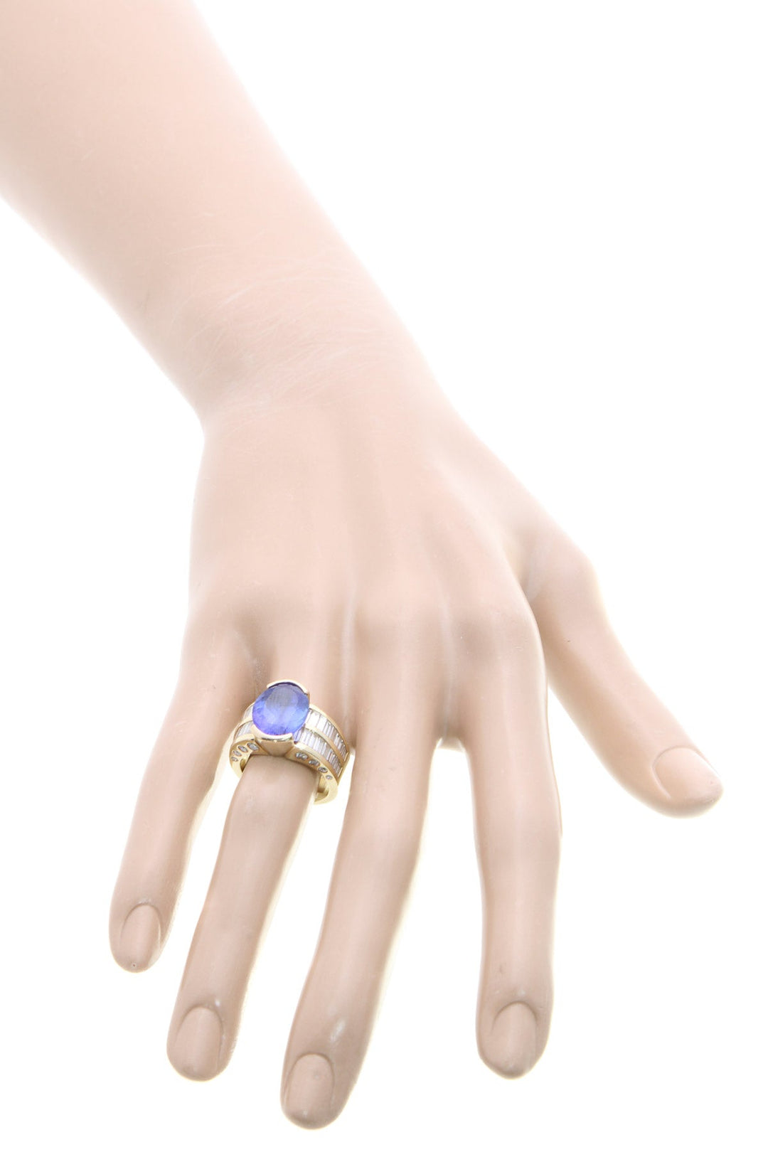 Diamond & Tanzanite Statement Ring - Yellow Gold Size 5