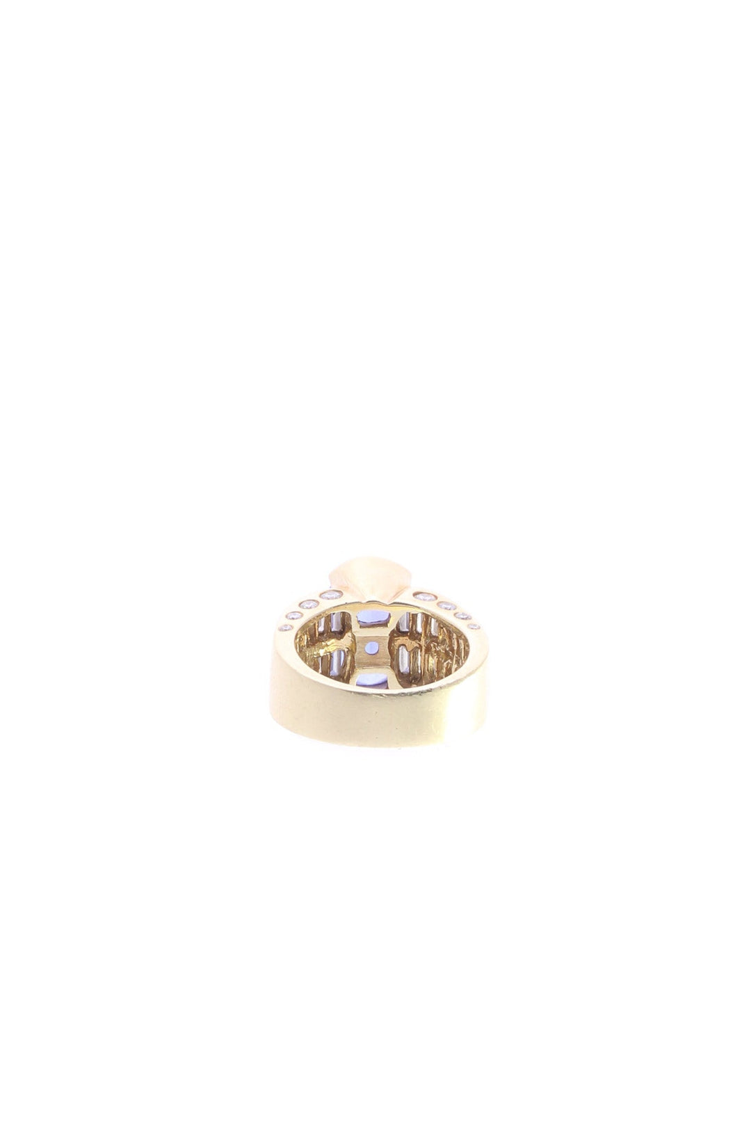 Diamond & Tanzanite Statement Ring - Yellow Gold Size 5