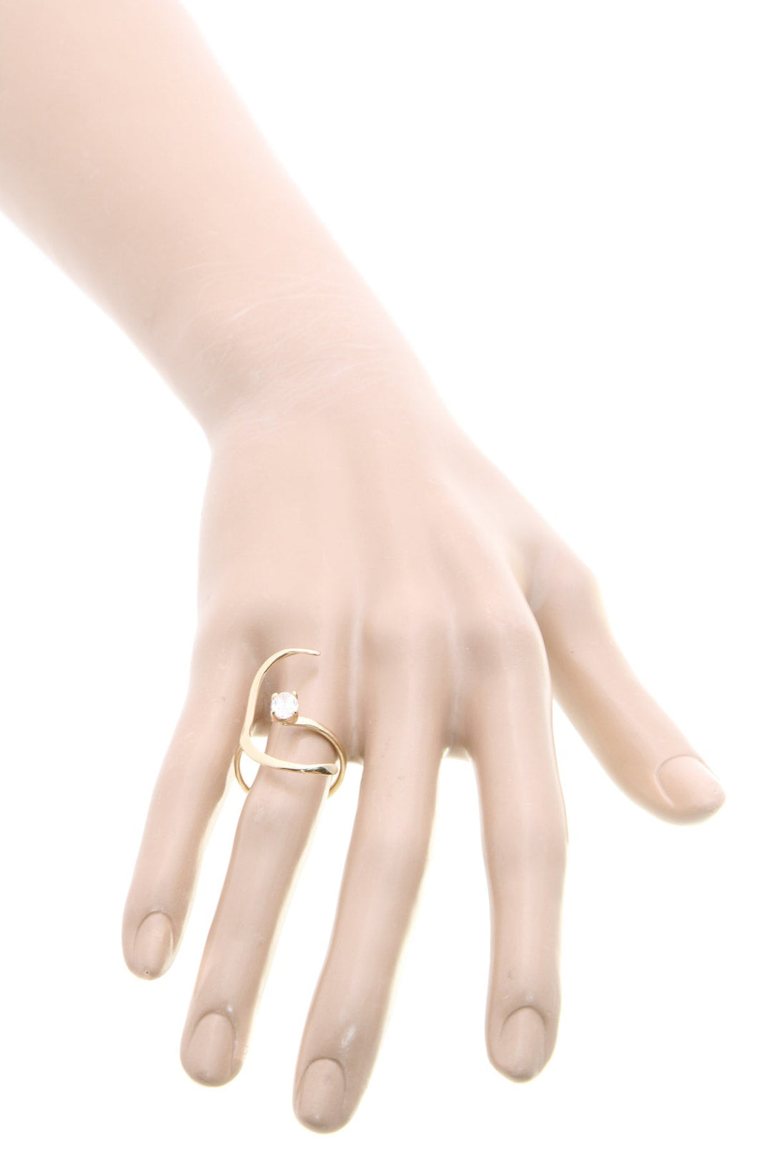 Diamond Half Moon Ring - Yellow Gold Size 7.5