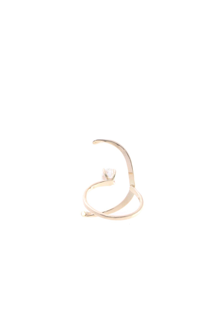 Diamond Half Moon Ring - Yellow Gold Size 7.5